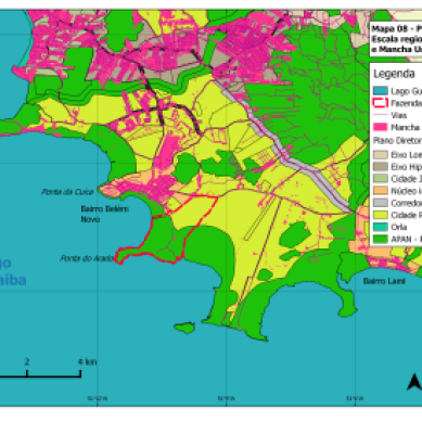 Regiões do Plano Diretor de Desenvolvimento Urbano Ambiental (PDDUA) com mancha urbana